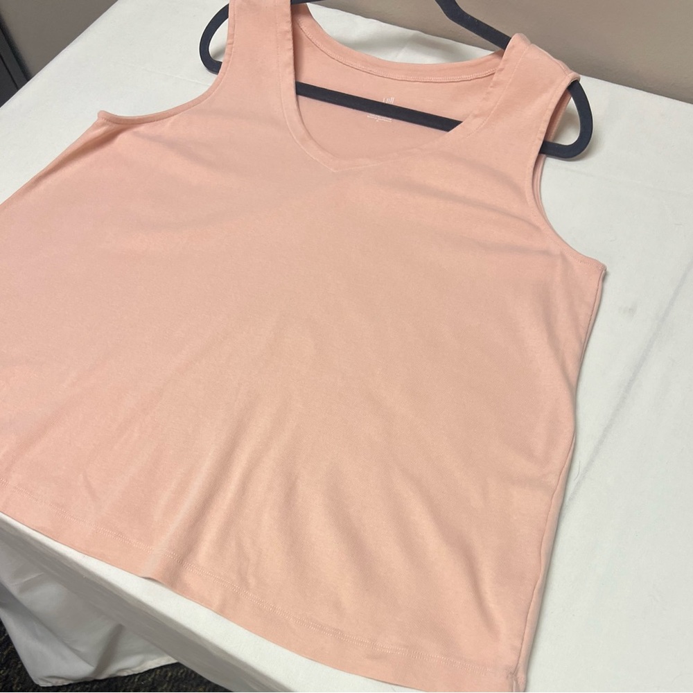 J Jill Pima Round Nexk, soft Peach Sleeveless Women's Top. Size XL